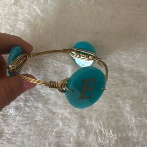 Gold and Blue Monogrammed Bracelet